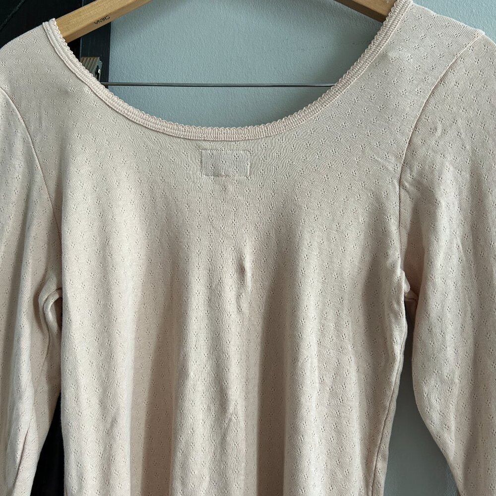 Petite Plume Pima Cotton Pointelle LS top - Picture 7 of 7